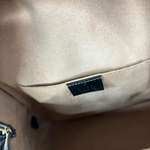 Gucci Black Double G Marmont Mini Backpack with Gold Hardware - Picture 8 of 11